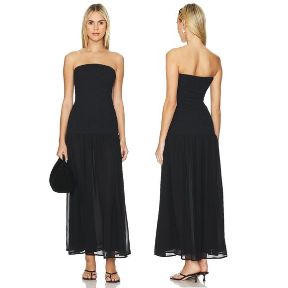 More To Come Kian Maxi Dress Strapless Formal Cocktail Party Statement Black XS - Picture 1 of 11